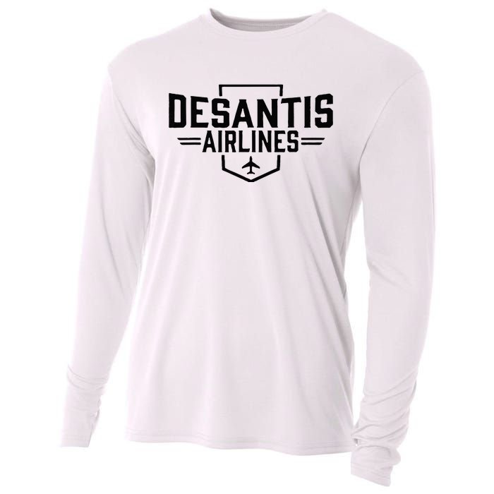 DeSantis Airlines Funny Political Meme Ron DeSantis Cooling Performance Long Sleeve Crew