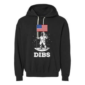 Dibs American Flag Astronaut Space Garment-Dyed Fleece Hoodie