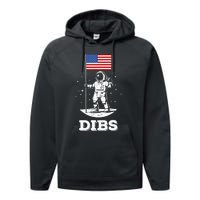 Dibs American Flag Astronaut Space Performance Fleece Hoodie