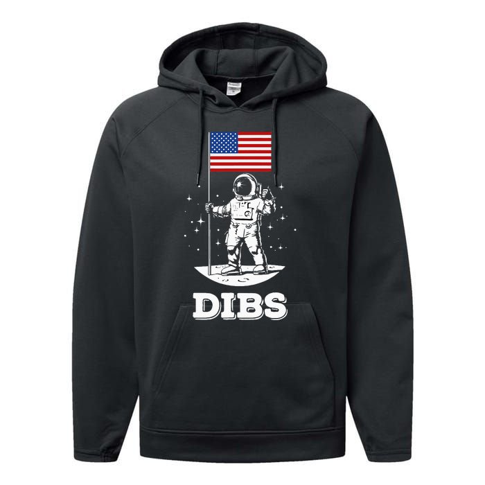 Dibs American Flag Astronaut Space Performance Fleece Hoodie