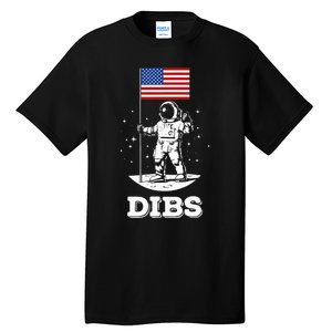 Dibs American Flag Astronaut Space Tall T-Shirt