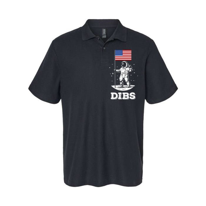 Dibs American Flag Astronaut Space Softstyle Adult Sport Polo