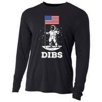 Dibs American Flag Astronaut Space Cooling Performance Long Sleeve Crew