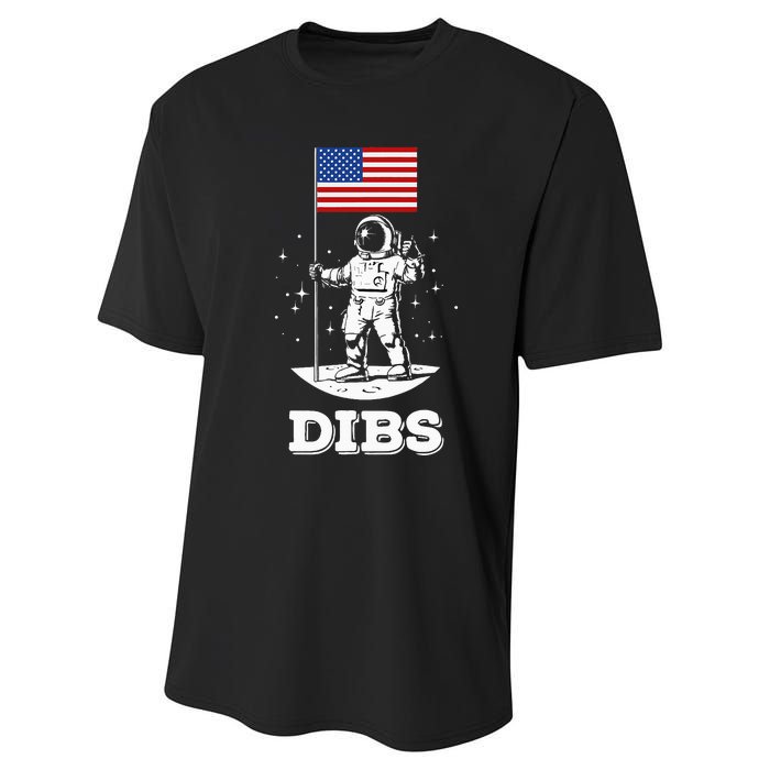 Dibs American Flag Astronaut Space Performance Sprint T-Shirt