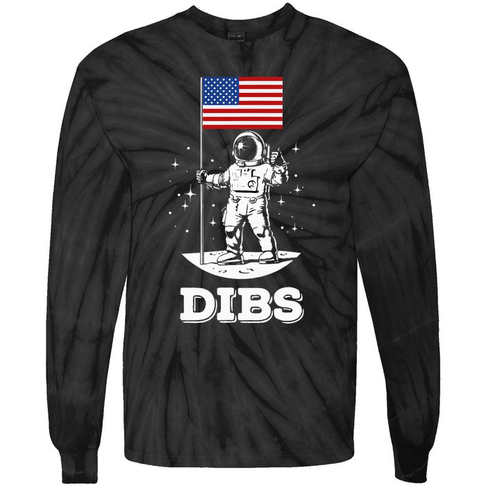 Dibs American Flag Astronaut Space Tie-Dye Long Sleeve Shirt