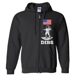 Dibs American Flag Astronaut Space Full Zip Hoodie