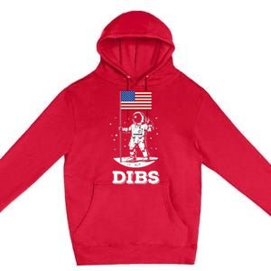 Dibs American Flag Astronaut Space Premium Pullover Hoodie