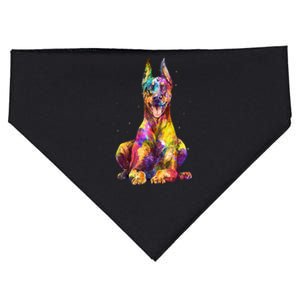 Doberman Art For  Dobie Doberman Pinscher Lover USA-Made Doggie Bandana