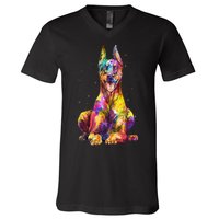 Doberman Art For  Dobie Doberman Pinscher Lover V-Neck T-Shirt