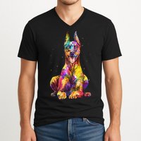 Doberman Art For  Dobie Doberman Pinscher Lover V-Neck T-Shirt