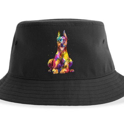 Doberman Art For  Dobie Doberman Pinscher Lover Sustainable Bucket Hat