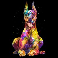 Doberman Art For  Dobie Doberman Pinscher Lover Button