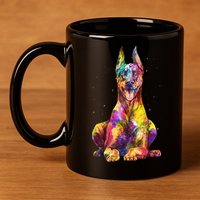 Doberman Art For  Dobie Doberman Pinscher Lover 11oz C Handle Ceramic Mug