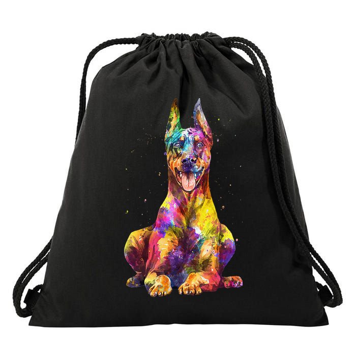 Doberman Art For  Dobie Doberman Pinscher Lover Drawstring Bag