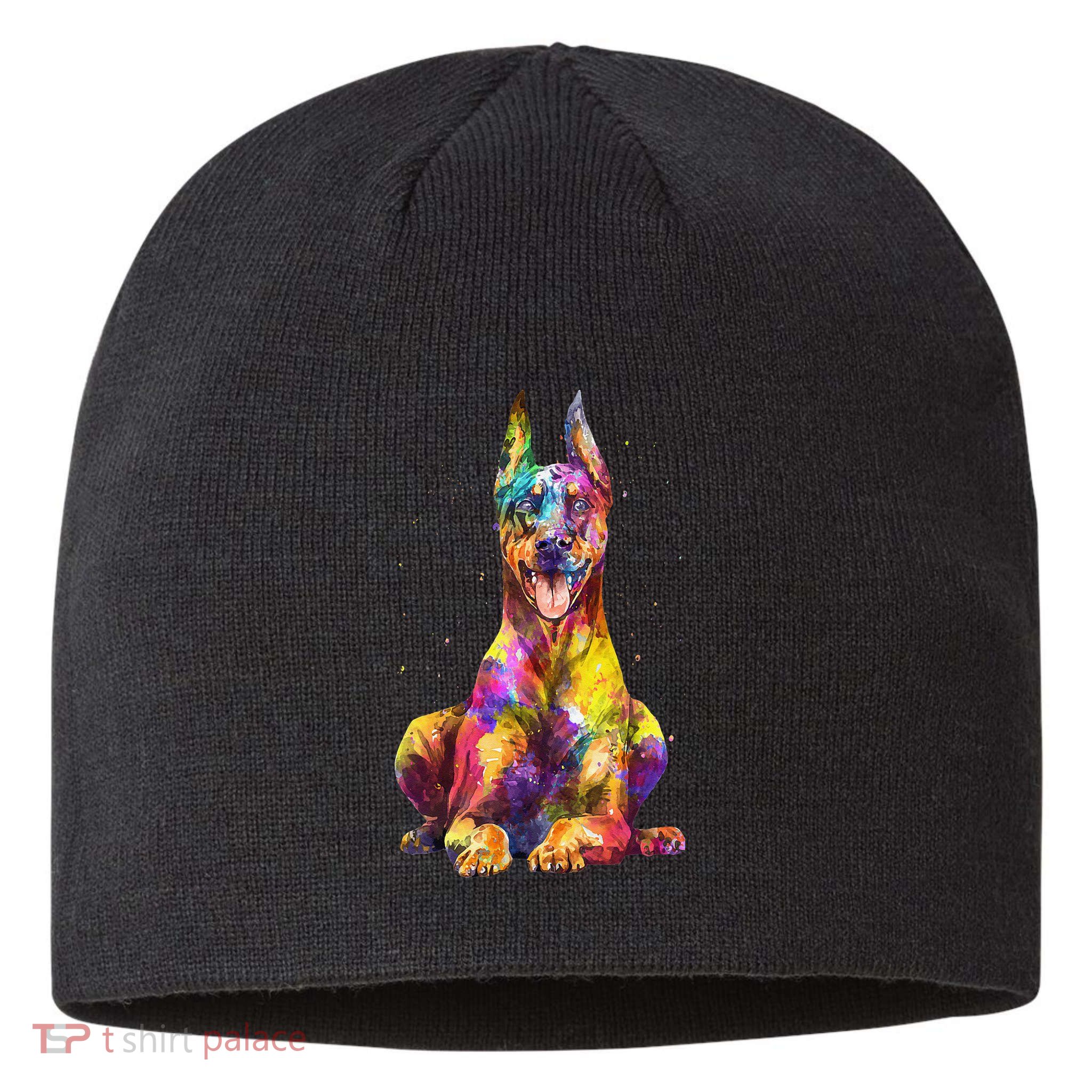 Doberman Art For  Dobie Doberman Pinscher Lover Sustainable Beanie