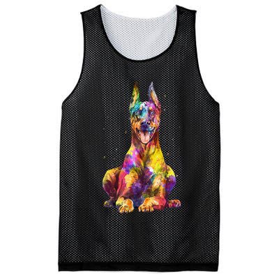 Doberman Art For  Dobie Doberman Pinscher Lover Mesh Reversible Basketball Jersey Tank