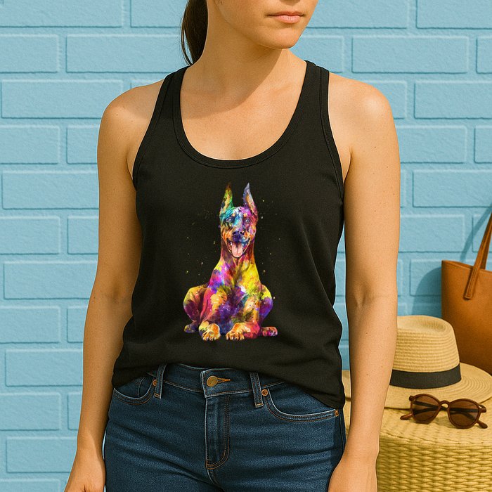 Doberman Art For  Dobie Doberman Pinscher Lover Womens Tank Top
