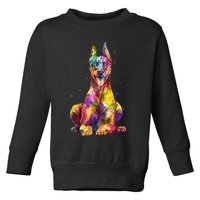 Doberman Art For  Dobie Doberman Pinscher Lover Toddler Sweatshirt