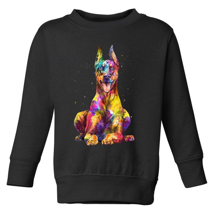 Doberman Art For  Dobie Doberman Pinscher Lover Toddler Sweatshirt