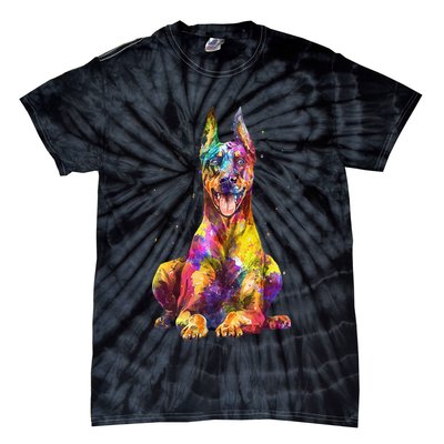 Doberman Art For  Dobie Doberman Pinscher Lover Tie-Dye T-Shirt