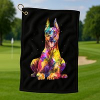 Doberman Art For  Dobie Doberman Pinscher Lover Golf Towel