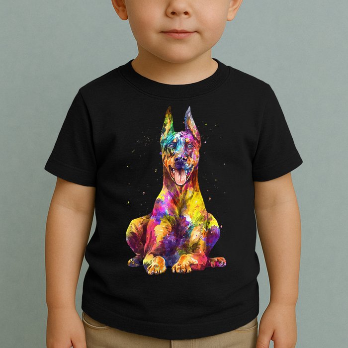 Doberman Art For  Dobie Doberman Pinscher Lover Toddler T-Shirt