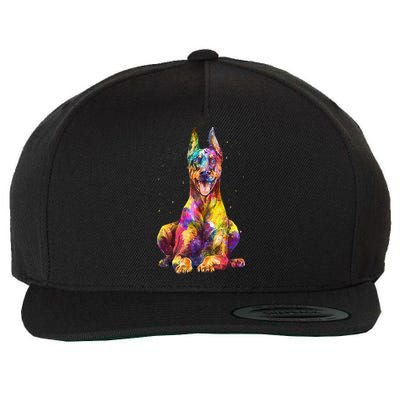 Doberman Art For  Dobie Doberman Pinscher Lover Wool Snapback Cap