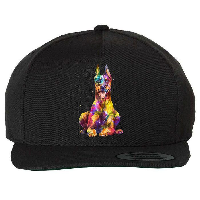 Doberman Art For  Dobie Doberman Pinscher Lover Wool Snapback Cap