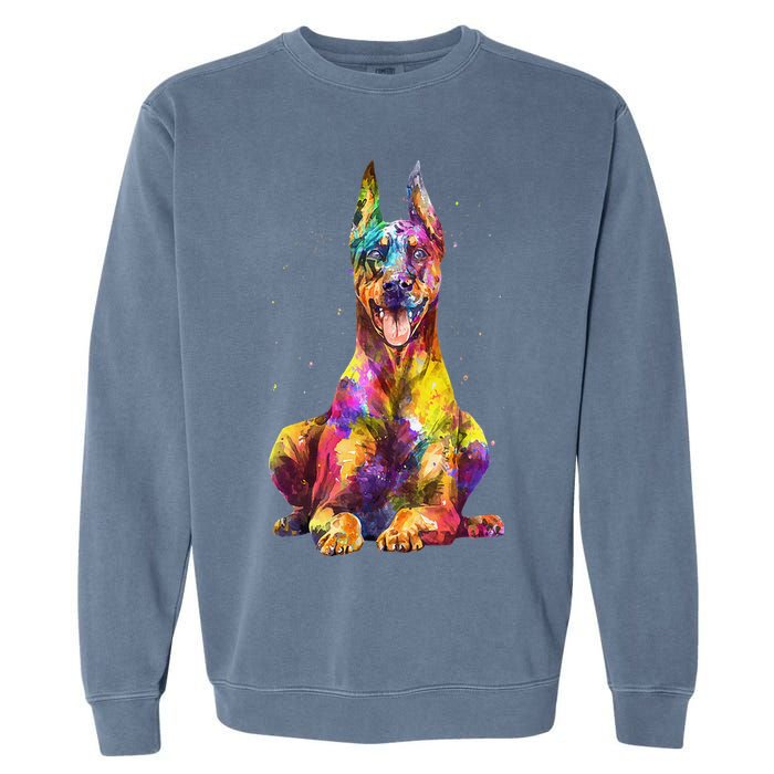 Doberman Art For  Dobie Doberman Pinscher Lover Garment-Dyed Sweatshirt