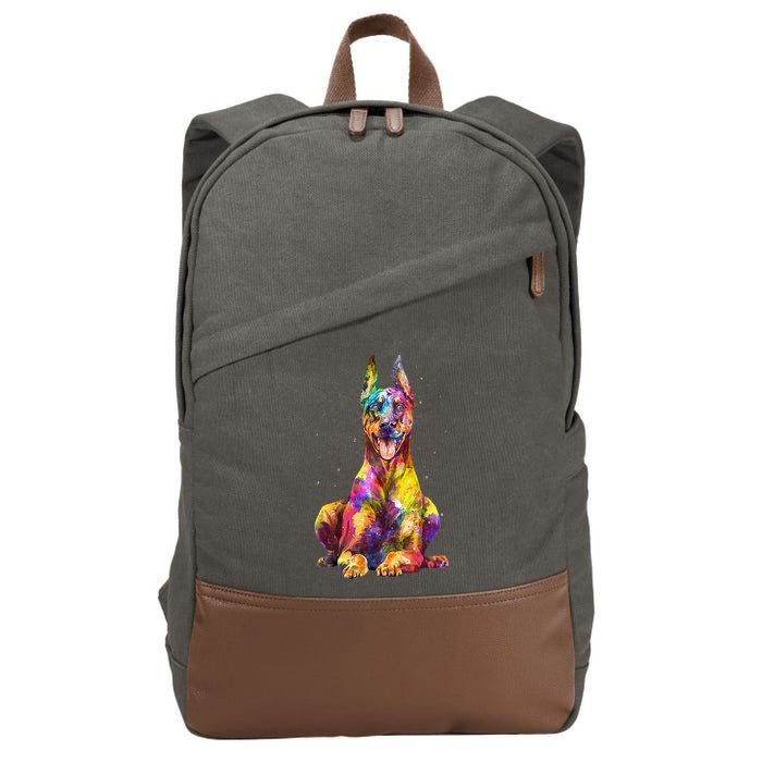 Doberman Art For  Dobie Doberman Pinscher Lover Cotton Canvas Backpack