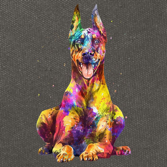 Doberman Art For  Dobie Doberman Pinscher Lover Cotton Canvas Backpack