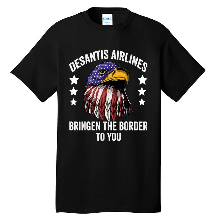 DeSantis Airlines Funny Political Meme DeSantis Airlines Tall T-Shirt