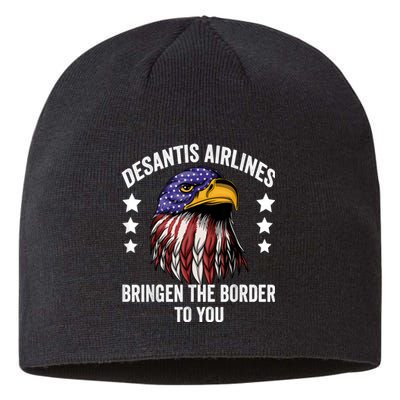 DeSantis Airlines Funny Political Meme DeSantis Airlines Sustainable Beanie