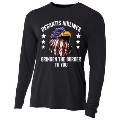 DeSantis Airlines Funny Political Meme DeSantis Airlines Cooling Performance Long Sleeve Crew