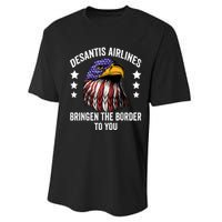 DeSantis Airlines Funny Political Meme DeSantis Airlines Performance Sprint T-Shirt