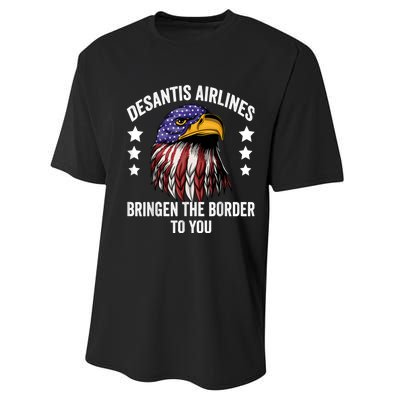 DeSantis Airlines Funny Political Meme DeSantis Airlines Performance Sprint T-Shirt