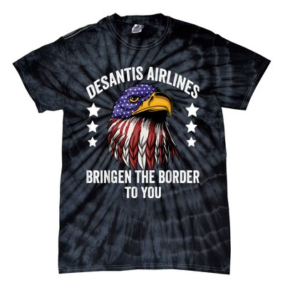 DeSantis Airlines Funny Political Meme DeSantis Airlines Tie-Dye T-Shirt