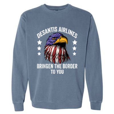 DeSantis Airlines Funny Political Meme DeSantis Airlines Garment-Dyed Sweatshirt