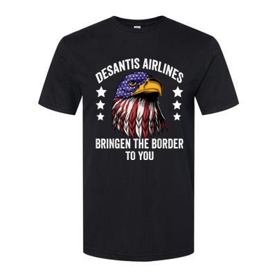 DeSantis Airlines Funny Political Meme DeSantis Airlines Softstyle CVC T-Shirt