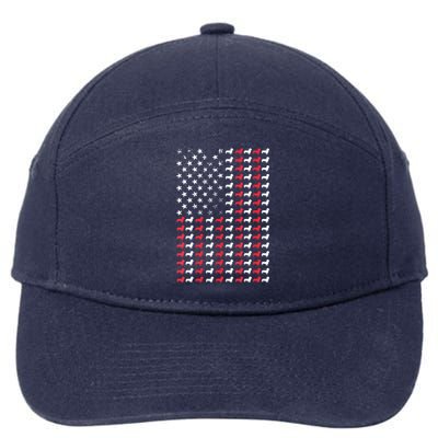 Dachshund American Flag Doxie Weiner Gift 7-Panel Snapback Hat