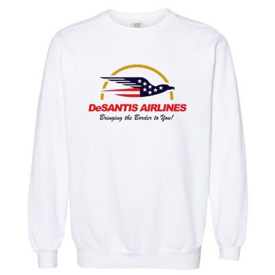 Desantis Airlines Funny Political Meme Ron Desantis Garment-Dyed Sweatshirt