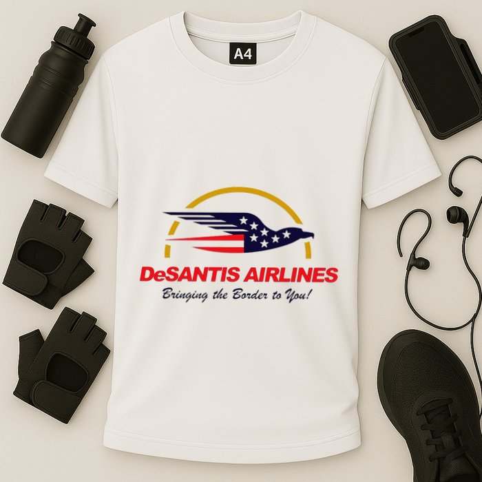 Desantis Airlines Funny Political Meme Ron Desantis Cooling Performance Crew T-Shirt