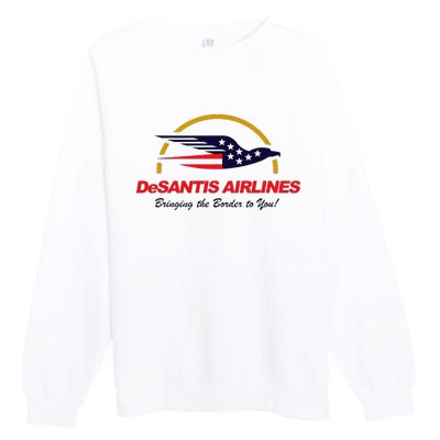 Desantis Airlines Funny Political Meme Ron Desantis Premium Crewneck Sweatshirt