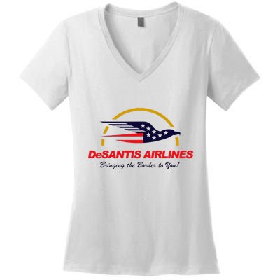 Desantis Airlines Funny Political Meme Ron Desantis Women's V-Neck T-Shirt