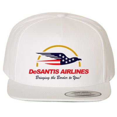 Desantis Airlines Funny Political Meme Ron Desantis Wool Snapback Cap