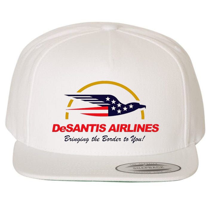 Desantis Airlines Funny Political Meme Ron Desantis Wool Snapback Cap