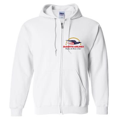 Desantis Airlines Funny Political Meme Ron Desantis Full Zip Hoodie