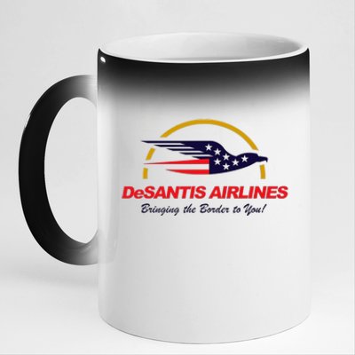 DeSantis Airlines Funny Political Meme Ron DeSantis 11oz Black Color Changing Mug