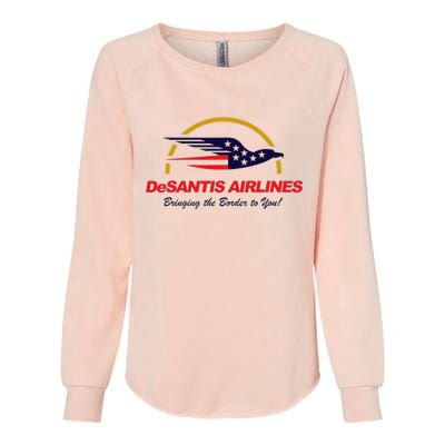 DeSantis Airlines Funny Political Meme Ron DeSantis Womens California Wash Sweatshirt