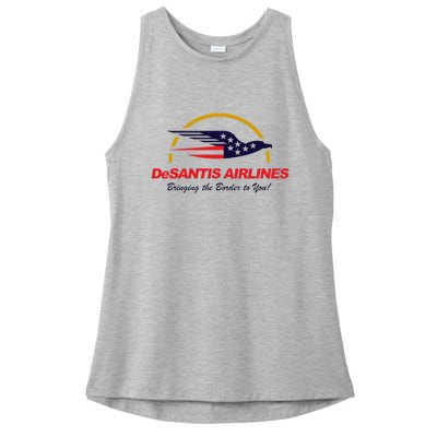 DeSantis Airlines Funny Political Meme Ron DeSantis Ladies PosiCharge Tri-Blend Wicking Tank